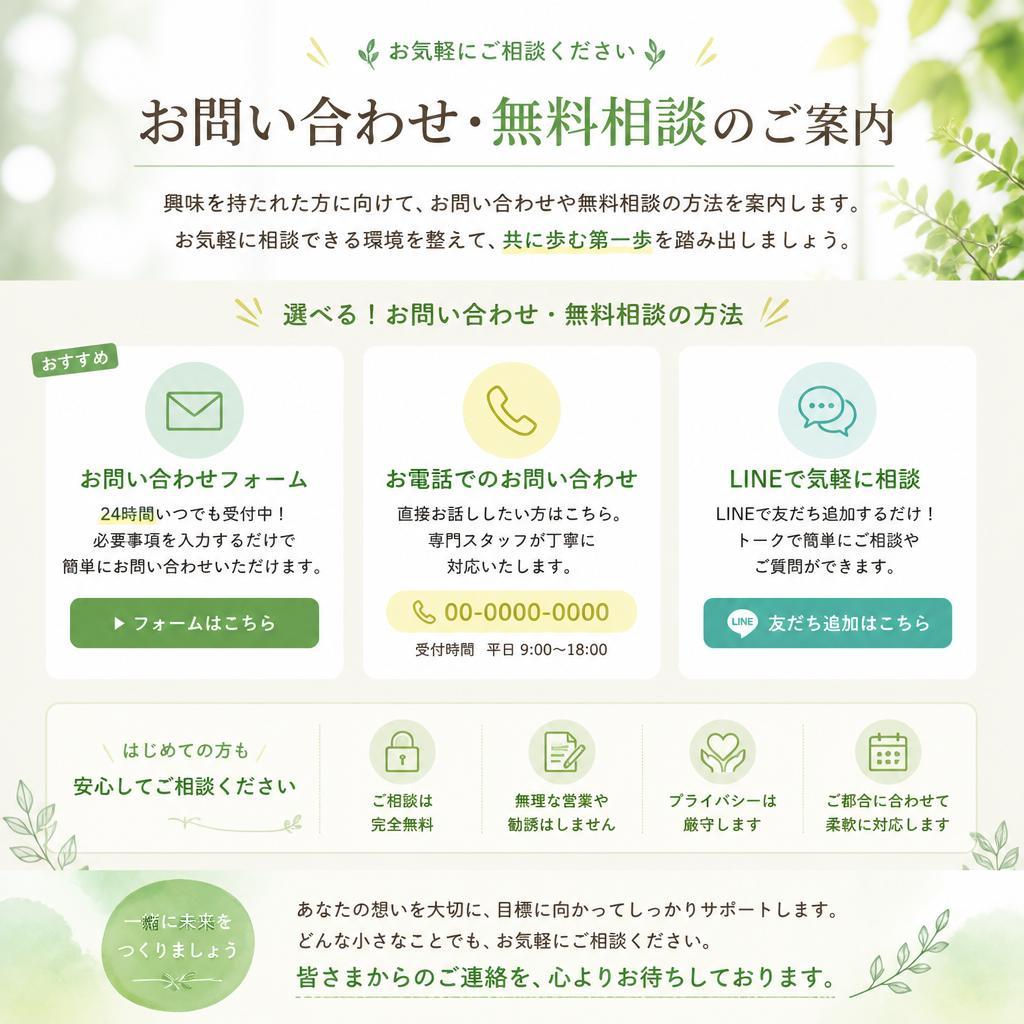 お問い合わせと無料相談のご案内