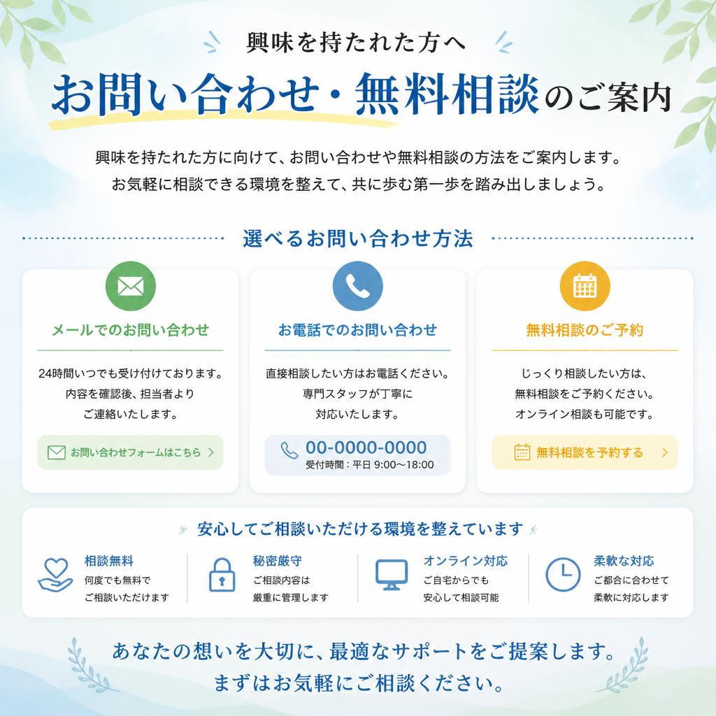 お問い合わせと無料相談のご案内