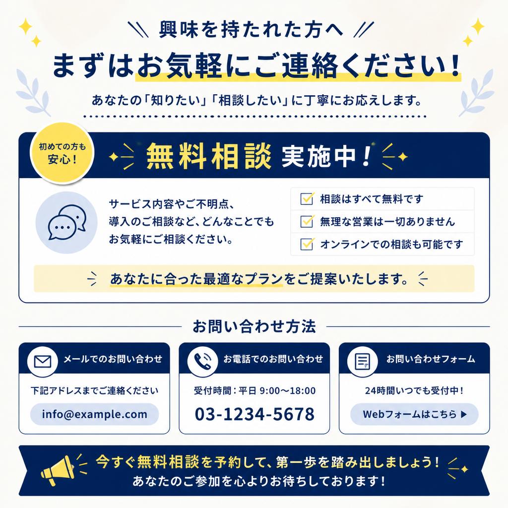 今すぐお問い合わせを！