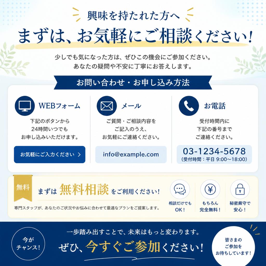 今すぐお問い合わせを！